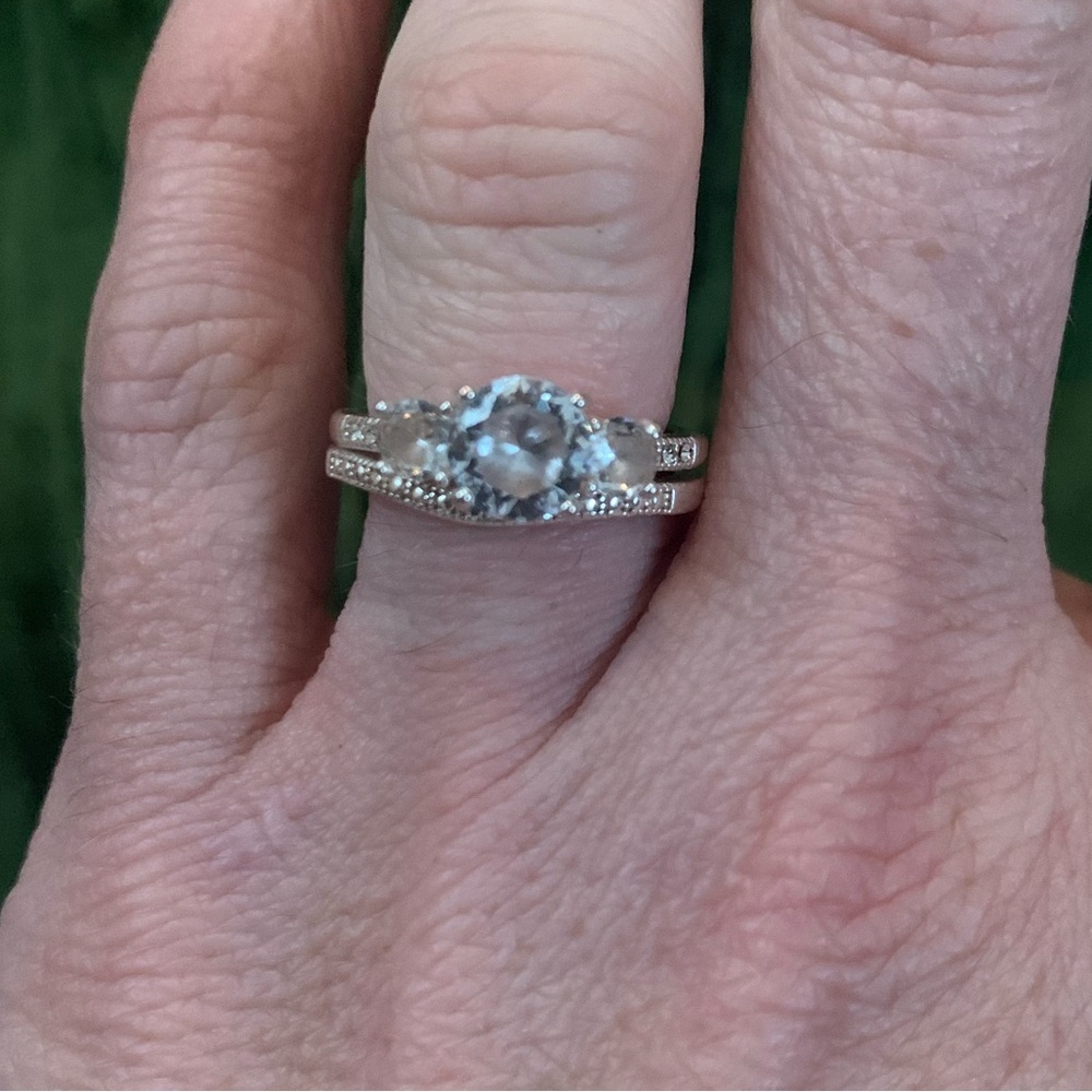 NWOT Primrose 925 Sterling Silver Brilliance Wedding Set size 7 msrp $100 - Picture 4 of 13